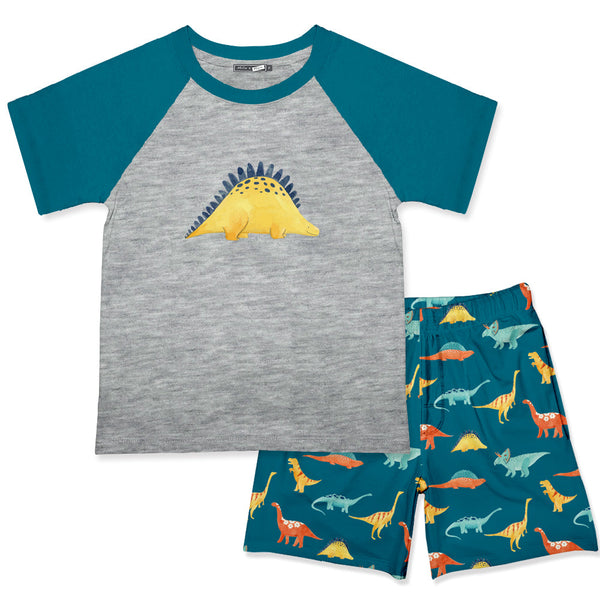 Gray Heather Crewneck Tee & Dino Dereck Shorts