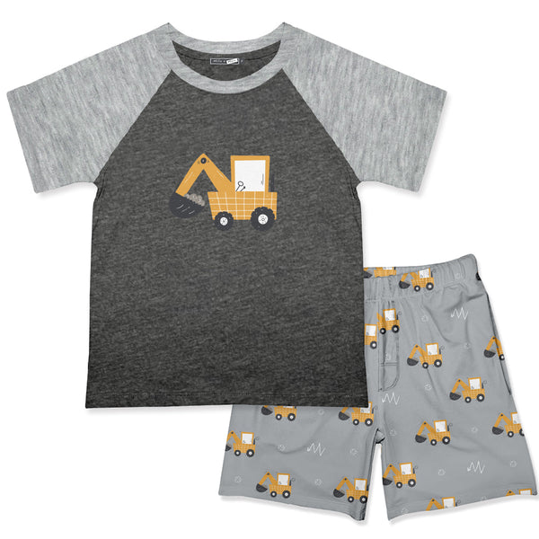 Gray Crewneck Tee & Diggers Shorts