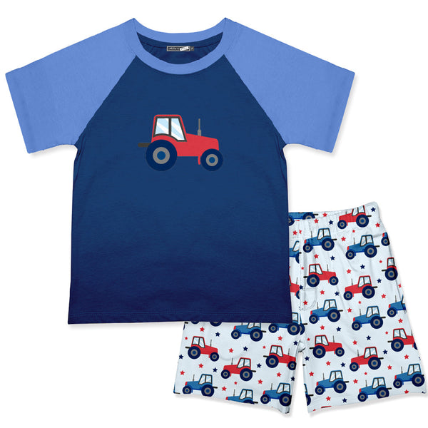 Navy Crewneck Tee & Tractors Shorts