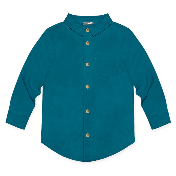 Teal Long-Sleeve Button-Up