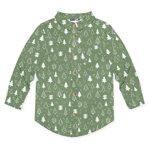 Loden Frost Trees Long-Sleeve Button-Up