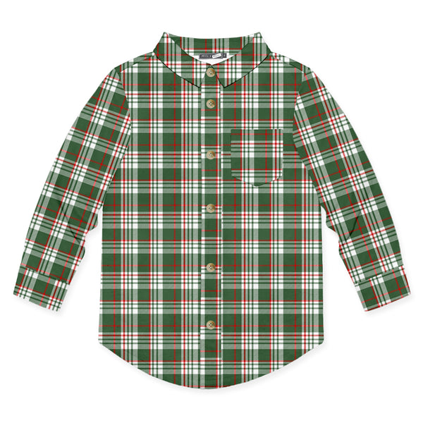 Loden Frost Christmas Plaid Long-Sleeve Button-Up