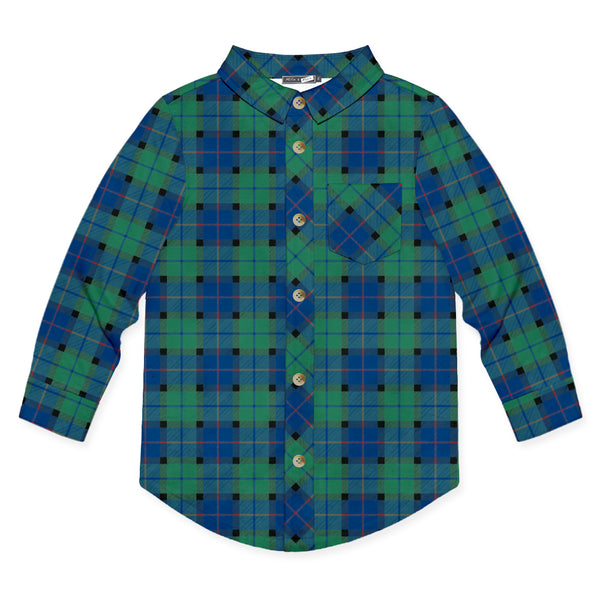 Green Piper Plaid Long-Sleeve Button-Up