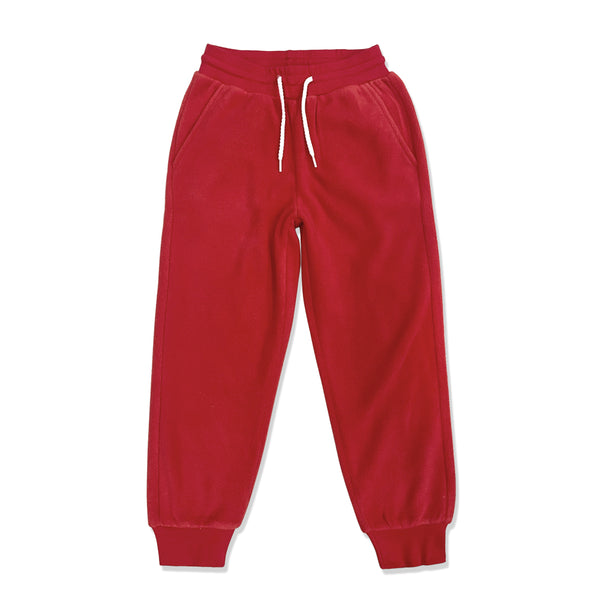 Red Front-Pocket Drawstring Joggers