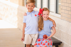 Periwinkle Stripe Apple Polo