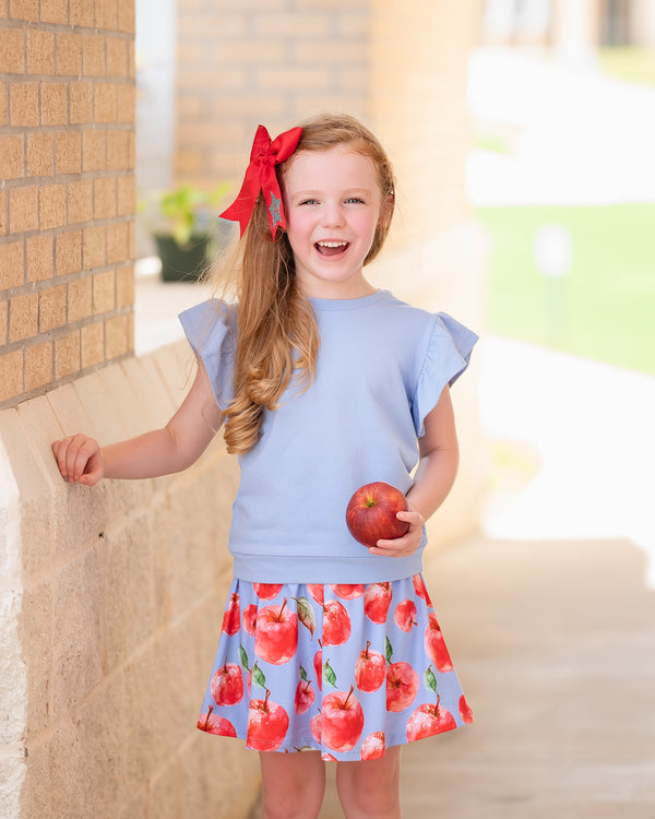 Periwinkle Fr Terry Top & Apple Fest Skort