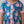Kids Blue Iris Apple Flowers Button-Up A-Line Dress