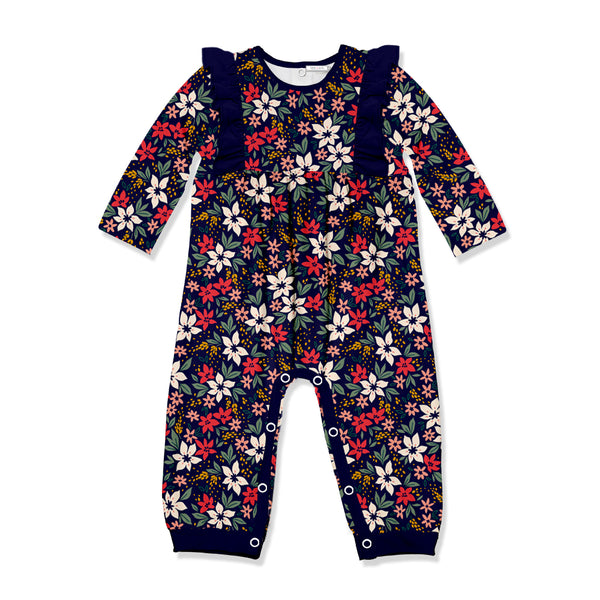 All Ocassion Floral Ruffle-Trim Playsuit