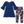 Navy Bow Bell-Sleeve A-Line Dress & Autumn Florals Leggings