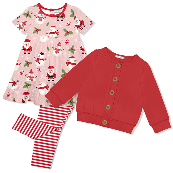 Red Snowmen & Santa Dress Set