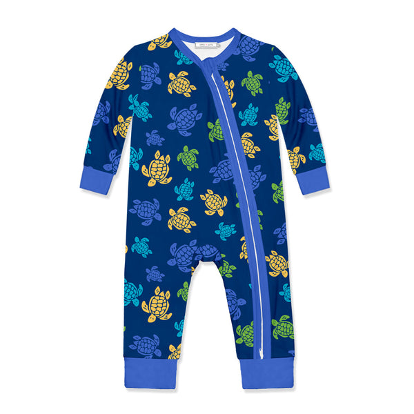 Blue Turtle Trail Zip-Up Playsuit