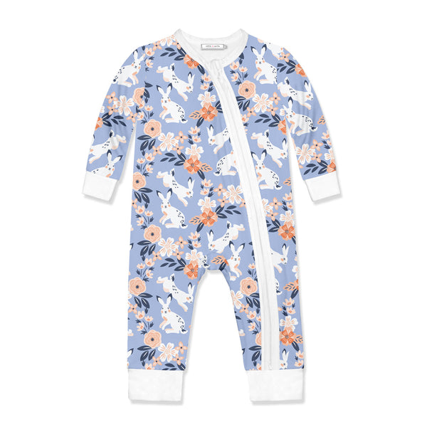 Periwinkle Bunny Meadow Zip-Up Playsuit