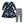 Dark Navy Doggie Christmas Front-Pocket A-Line Dress & Stripe Leggings
