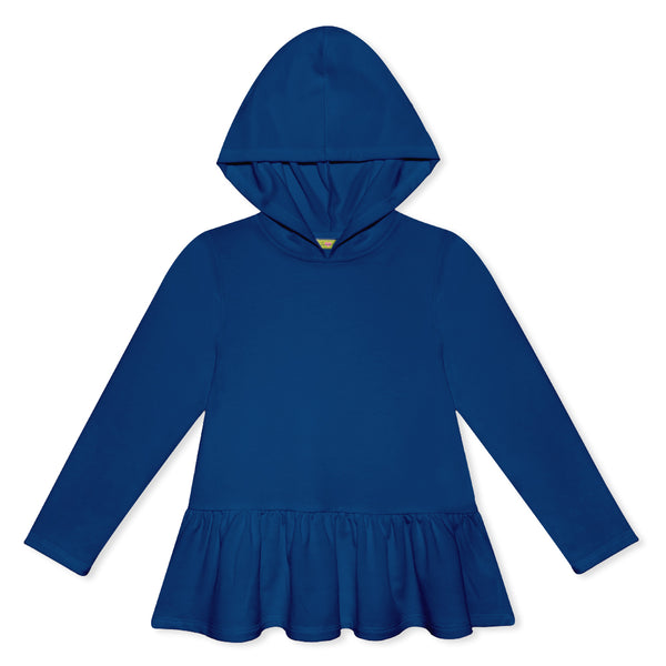 Ruffle-Hem Hoodie