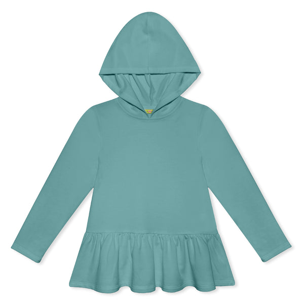 Ruffle-Hem Hoodie