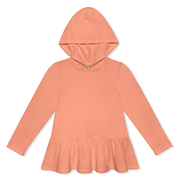 Ruffle-Hem Hoodie