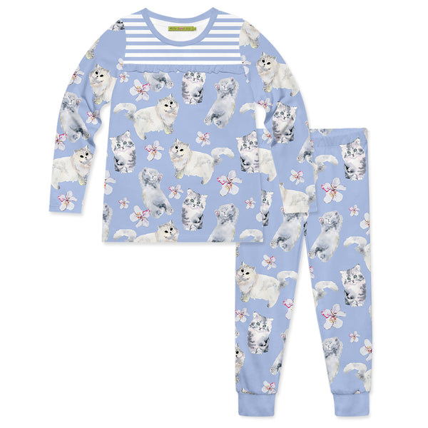 Periwinkle Kitty Cats Pajama Set