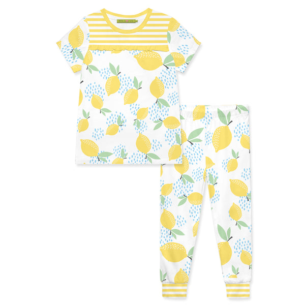 Yellow Lemon Short-Sleeve Pajama Set