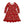 Kids Red Christmas Holly Patch Pocket Long Sleeve A-Line Dress