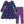 Load image into Gallery viewer, Dusk Floral Ruffle-Neck A-Line Dress &amp; Dark Purple Button Leggings
