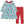Aqua Christmas Stockings Ruffle-Neck A-Line Dress & Red Button Leggings