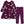 Plum Winter Floral Ruffle-Neck A-Line Dress & Leggings