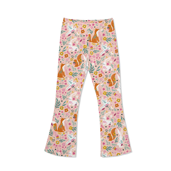 Pink Fox Garden Flare Leggings