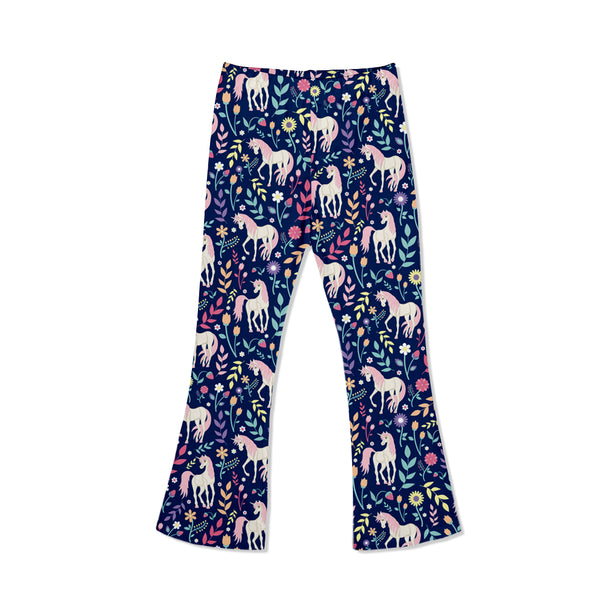 Navy Unicorn Playground Flare Leggings