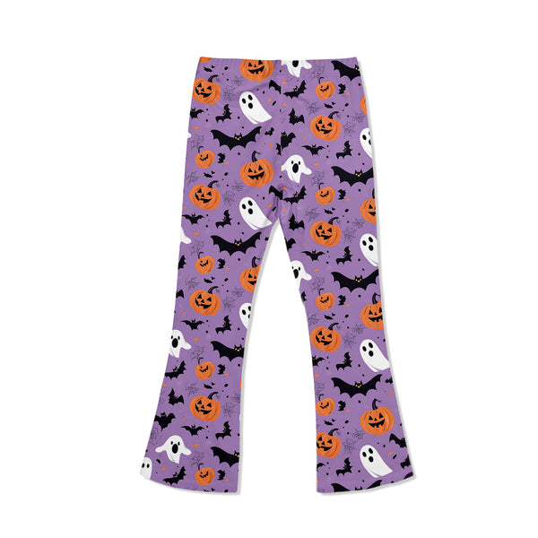 Kids Purple Halloween Spirit Flare Leggings