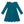 Kids Teal Ribbed Ruffle-Shoulder A-Line Dress