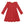 Kids Red Ribbed Ruffle-Shoulder A-Line Dress
