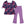 Load image into Gallery viewer, Dark Navy Floral Puff Sleeve Ruffle-Hem Top &amp; Purple Flare Leggings
