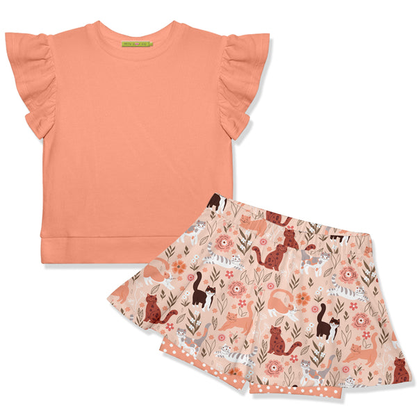 Coral Fr Terry Top & Pretty Kitty Skort