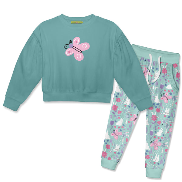 Nile Blue Crewneck Sweatshirt & Spring Things Joggers