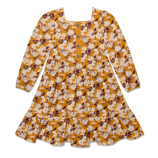 Marigold Toulouse Floral Tiered A-Line Dress