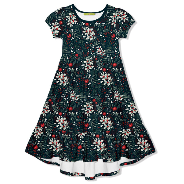 Midnight Holiday Folly Velour Midi A-Line Dress