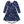 Navy Floral Fancy Velour Long-Sleeve Midi Dress