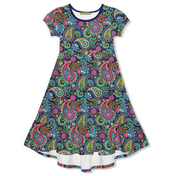 Kids Paisley Perfect Midi-Length Hi-Low Dress