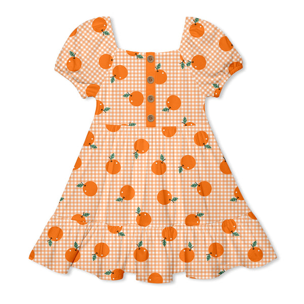 Coral Oranges 3-Tier A-Line Dress