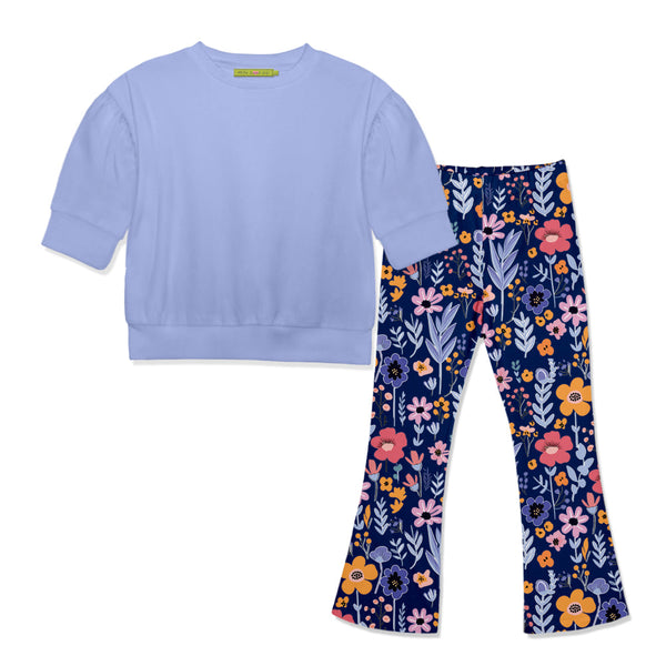 Millie Loves Lily Girls Periwinkle Top and Flared Legging Set