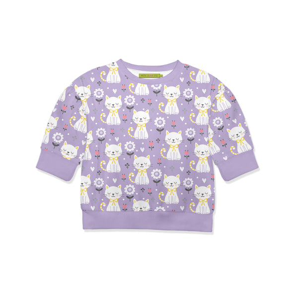 Orchid Petal Kitten Corner Crewneck Top