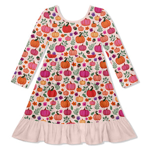 Pinky Pumpkins Ruffle-Hem Dress