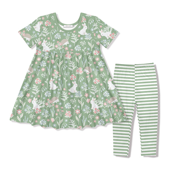 Sage Bunny&Fields Babydoll Dress & Leggings