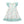White & Mint Bunny Meadow Angel-Sleeve Dress