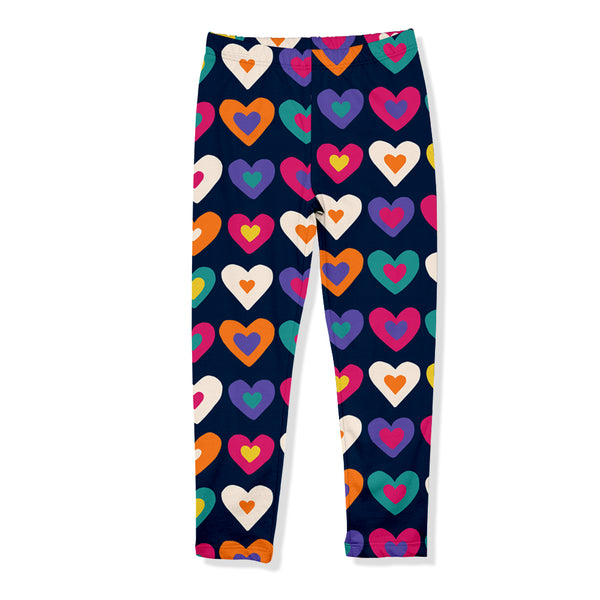 Dark Navy Graphic Hearts Leggings