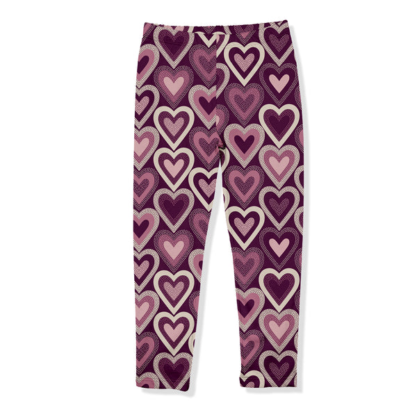 Plum Love Hearts Leggings