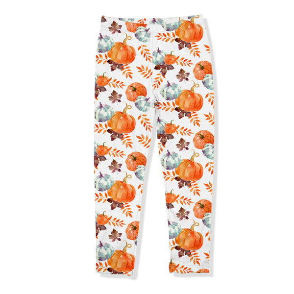 White & Orange Pumpkins Leggings