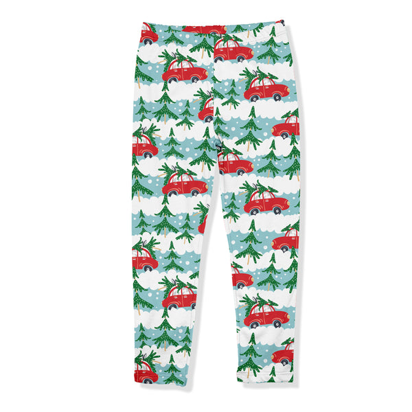 White Christmas Tree Car Leggings