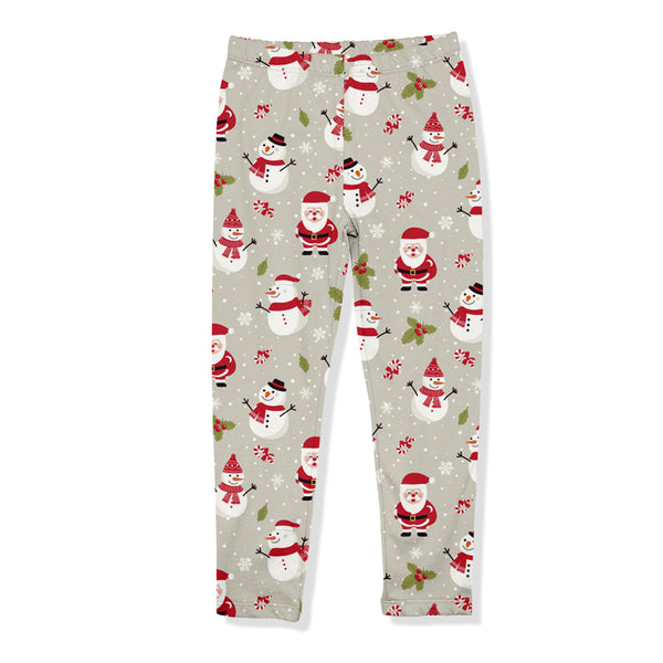 Gray Santa Snowman Leggings