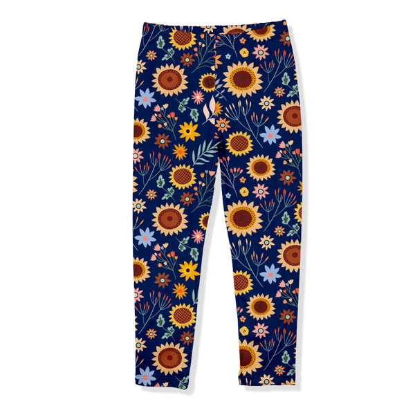 Navy Sunflower Meadow Leggings